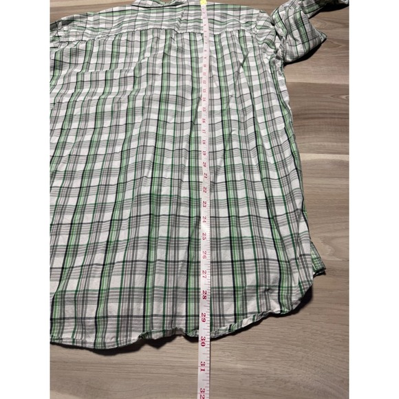 Ecko Unltd Plaid Button Down Shirt Mens Large Green White Cotton Long Sleeve Y2K - Picture 6 of 7